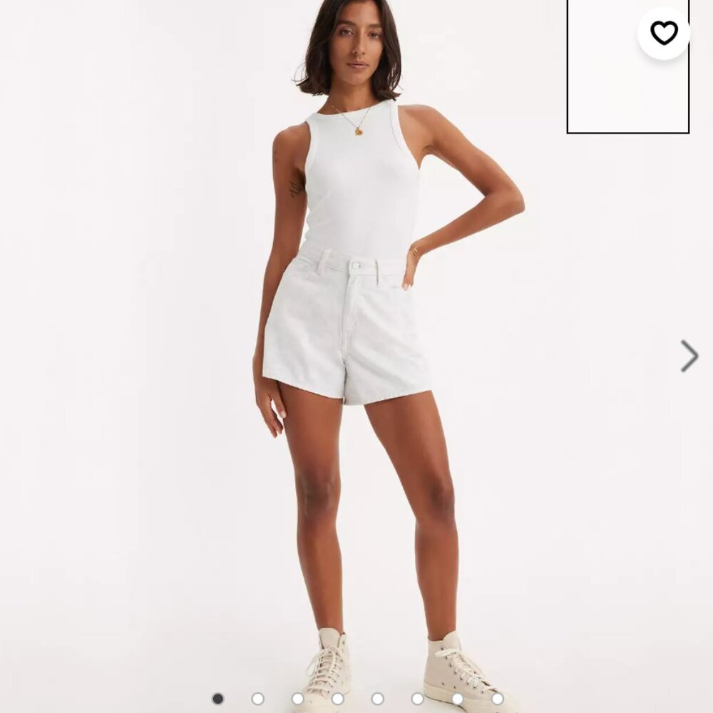 Levi's High Loose Shorts - White